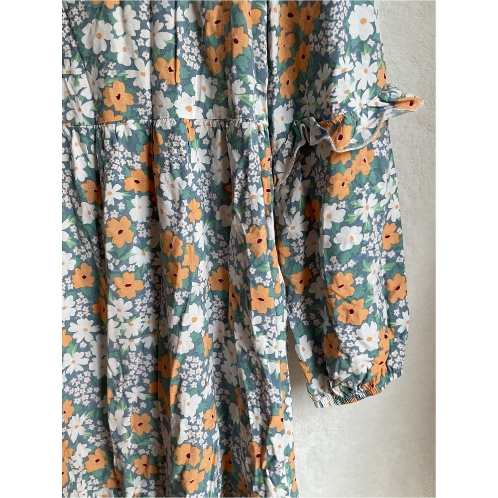 Floral Prairie Dress Womens Medium Long Sleeve Colorful Cottagecore Boho - Picture 5 of 14